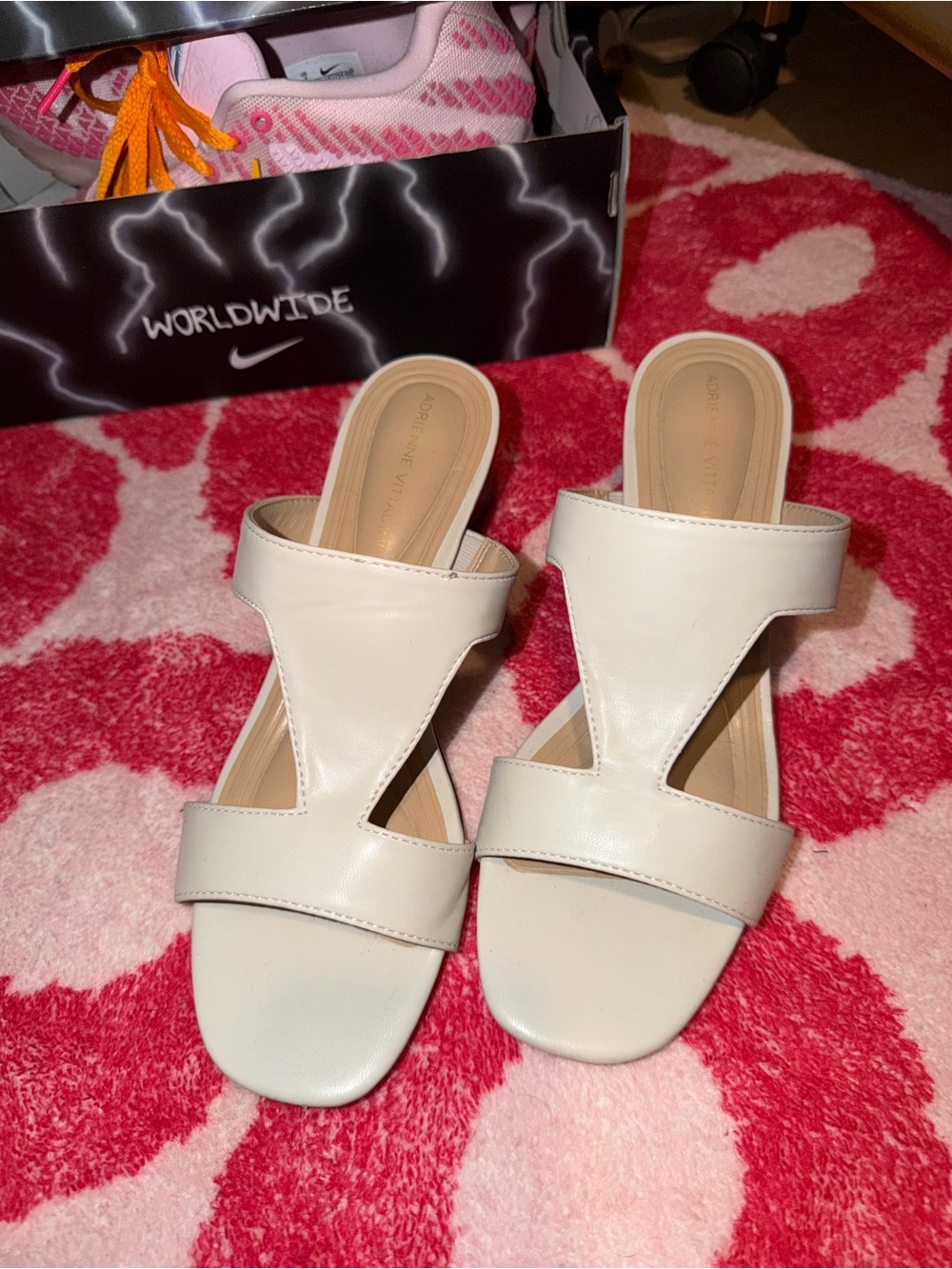 Adrienne Vittadini Cream Cutout Heel